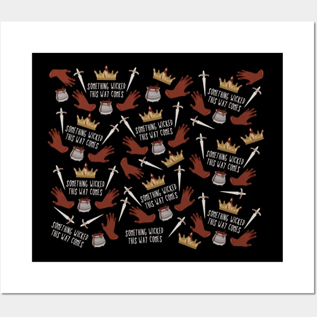 something wicked this way comes - macbeth shakespeare pattern Wall Art by sidhedcv